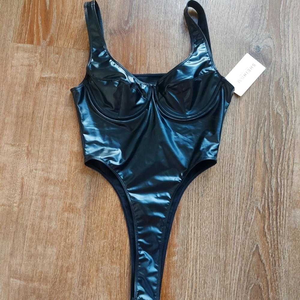 Shein pleather bodysuit